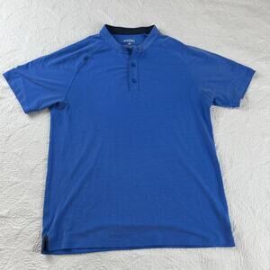 Rhone Delta Pique Polo Shirt Mens M Blue  Short Sleeve Golf Performance Casual